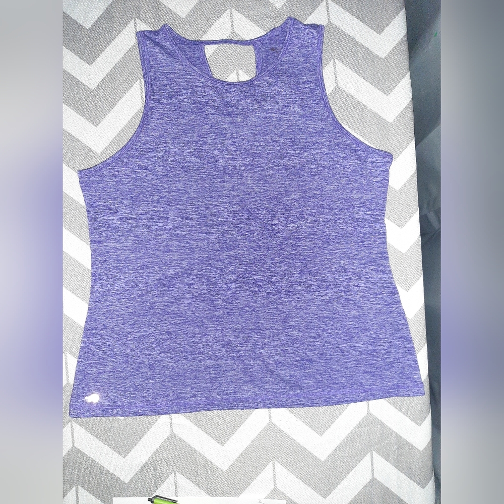 Set of Three Tank Tops in Black, Purple, and Black With Gray Size Large - Picture 5 of 7